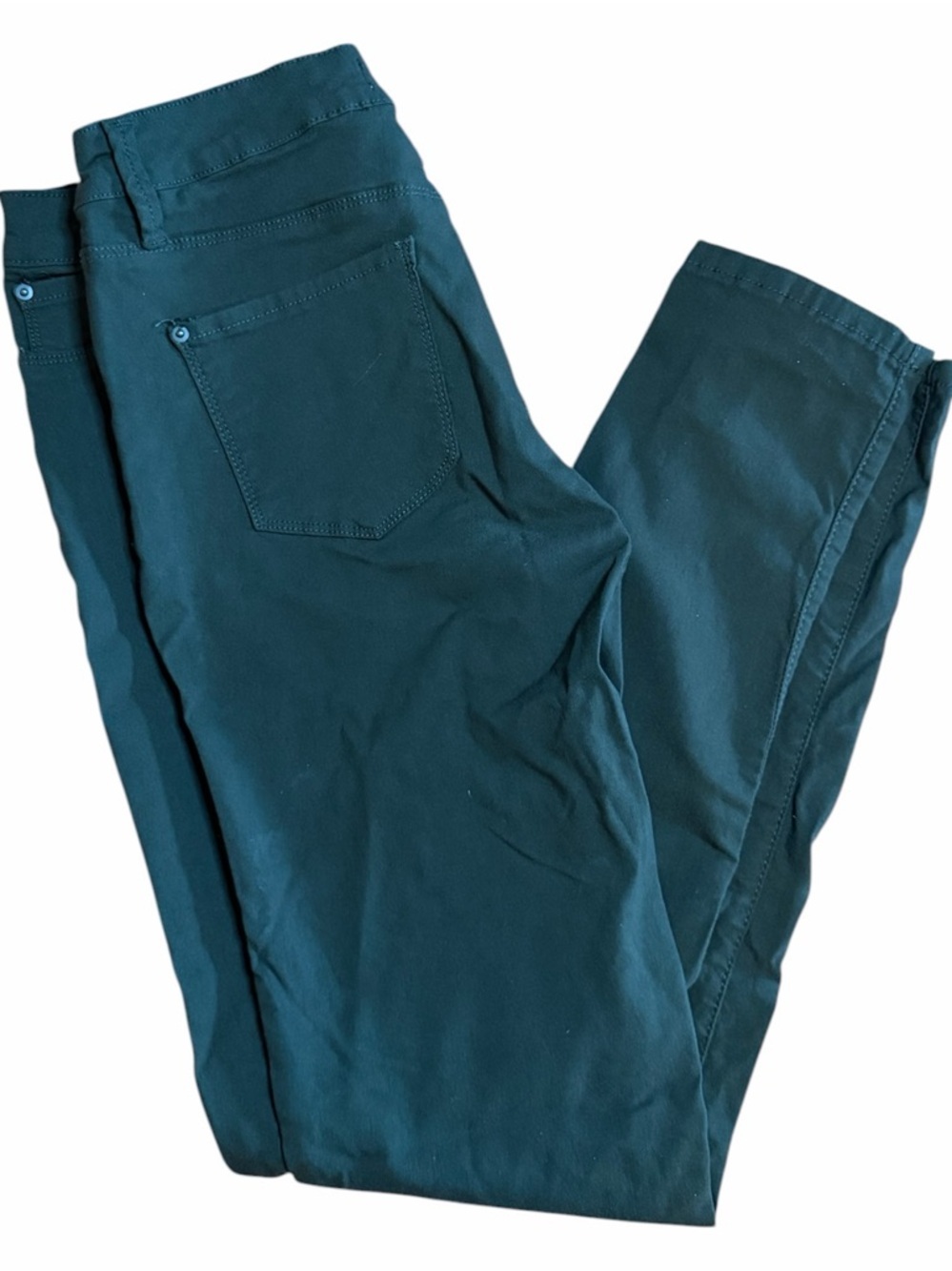 2. Forest Green Tight-Leg Pants (Jean Material) – Fits Like Size 8/10 - Picture 4 of 4